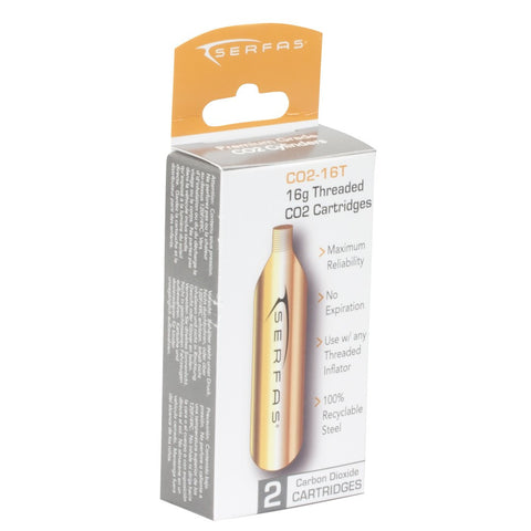 Serfas Co2 -16t 16G Threaded Co2 Cartridege 2-pack